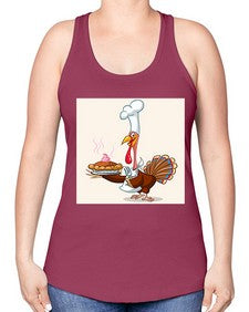 Turkey pie 259# - cartoon general -Racerback Tank