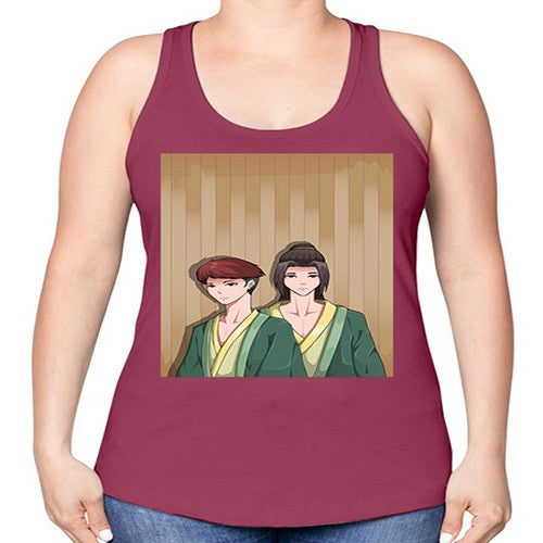 Two man in a hot spring 18# - anime -Racerback Tank