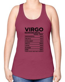 Virgo Nutrition Facts 530# - virgo -Racerback Tank