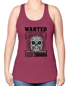Wanted 1204# - skull and bones -Racerback Tank