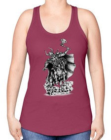 Warrior Skull Files 1208# - skull and bones -Racerback Tank