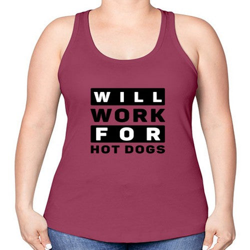 Will Work For Style 1# - dogs -Racerback Tank
