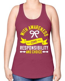 With awareness come responsibility and choice Style 5# - Self awareness -Racerback Tank