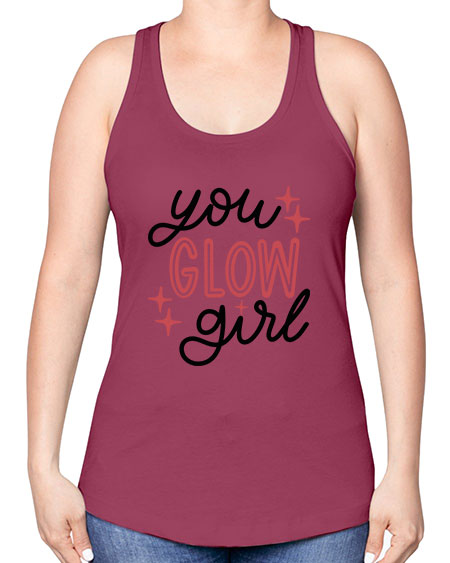 You Glow Girl Style 5# - beauty - fashion -Racerback Tank