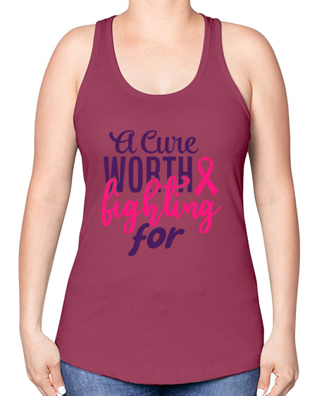 a cure worth fighting for Style 17# - breast cancer -Racerback Tank