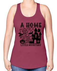 a home of a were wolf witch and their little monsters 53# - witch -Racerback Tank