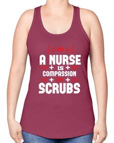 a nurse is compassion is Style 19# - nurse -Racerback Tank