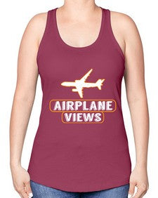 airplane views  5# - airplane -Racerback Tank