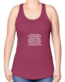 being an engineer is easy its like 610# - engineer -Racerback Tank