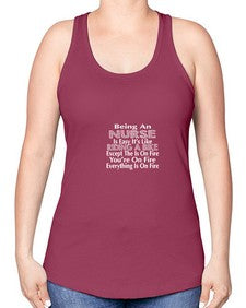 being an nurse is easy its like 611# - nurse -Racerback Tank