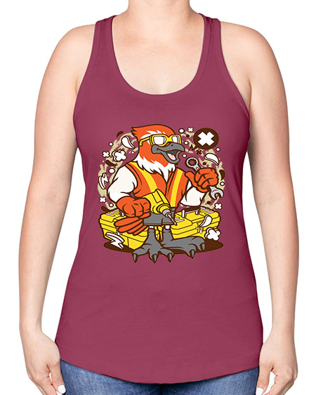bird mechanic worker 21# - birds -Racerback Tank