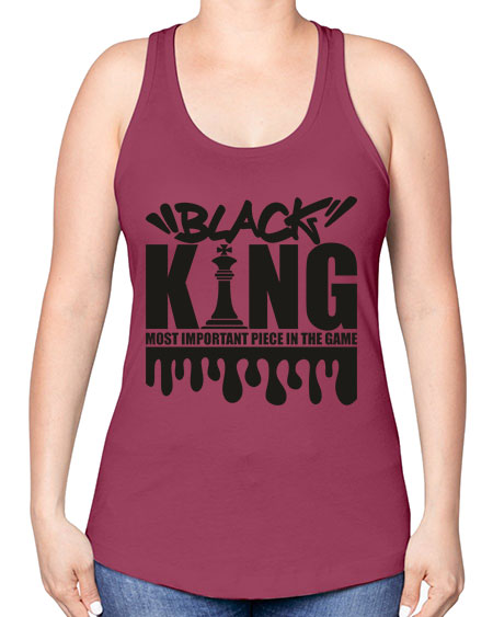black king 214# - black words and phrases -Racerback Tank