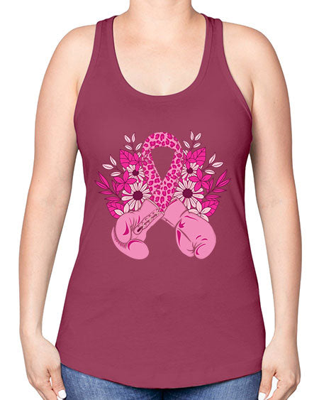 boxing gloves breast cancer - breast cancer -Racerback Tank