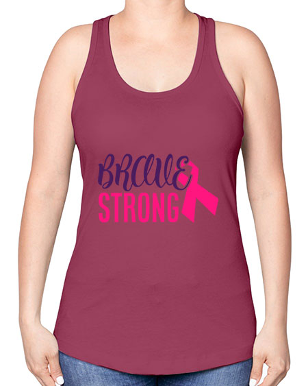brave strong Style 15# - breast cancer -Racerback Tank
