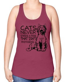 cats never strike a pose that isnt photogenic - cats -Racerback Tank
