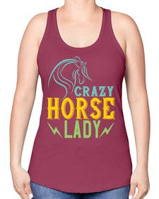 crazy horse lady Style 10# - horse -Racerback Tank