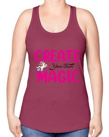 create your own magic 86# - unicorn -Racerback Tank