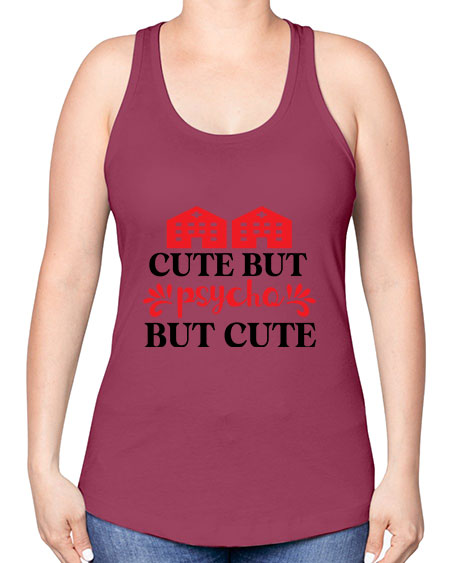 cute but psycho but cute 277# - general science -Racerback Tank