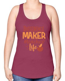 difference maker teacher life 710# - teacher -Racerback Tank