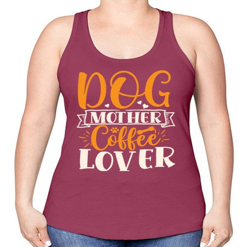 dog mother coffee lover 87# - dogs -Racerback Tank