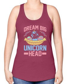 dream big unicorn head 98# - unicorn -Racerback Tank