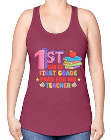 first day of first Grade 101# - first grade -Racerback Tank