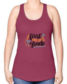 first day of first grade 102# - first grade -Racerback Tank