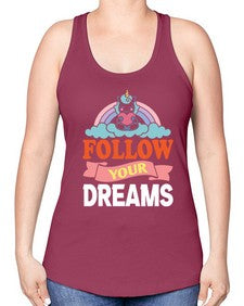 follow your dreams 137# - unicorn -Racerback Tank
