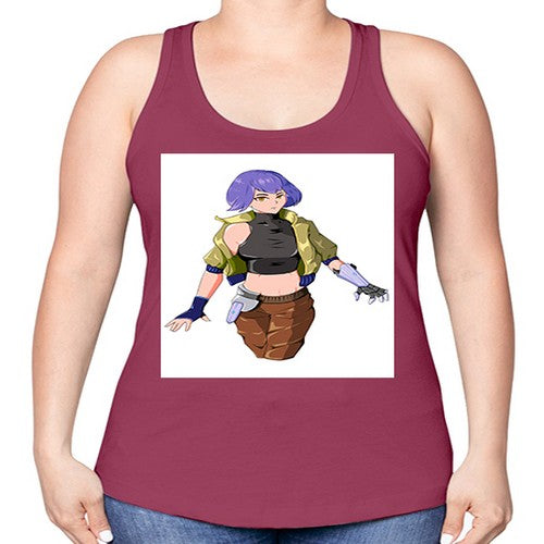 girl with gauntlet169# - anime -Racerback Tank