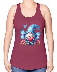 gnome with butterfly 01# - gnome -Racerback Tank