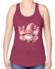 gnome with butterfly 02# - gnome -Racerback Tank