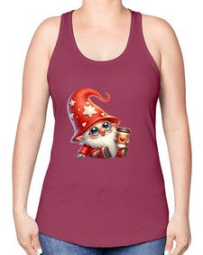 gnome with butterfly 04# - gnome -Racerback Tank
