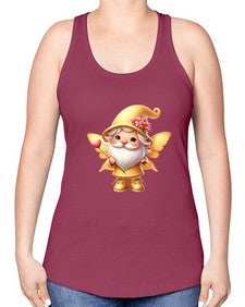 gnome with butterfly 05# - gnome -Racerback Tank