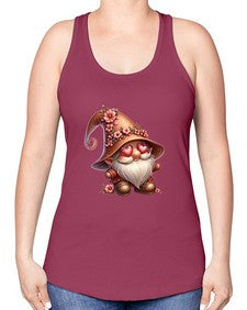 gnome with butterfly 15# - gnome -Racerback Tank