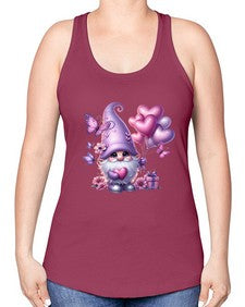 gnome with butterfly 19# - gnome -Racerback Tank