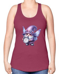 gnome with butterfly 23# - gnome -Racerback Tank