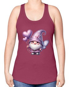 gnome with butterfly 25# - gnome -Racerback Tank