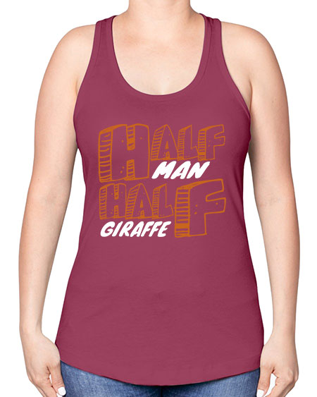 half man half giraffe - giraffee -Racerback Tank