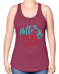 hallo third grade 231# - third grade -Racerback Tank