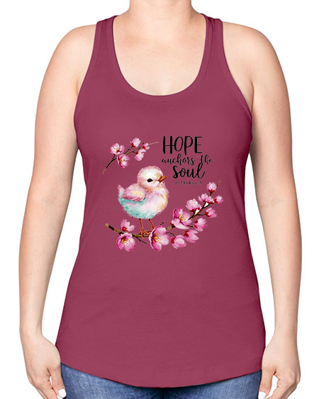 hope anchors the soul 41# - birds -Racerback Tank