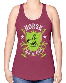 horse show dad Style 48# - horse -Racerback Tank