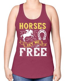 horses set me free Style 39# - horse -Racerback Tank