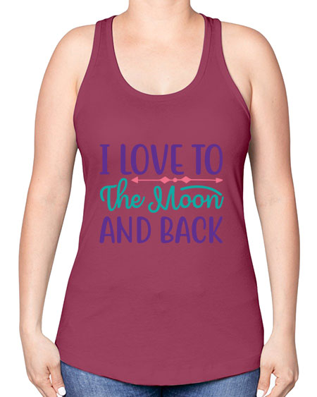 i love to the moon and back 6# - moon -Racerback Tank