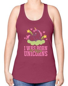 i was born to ride unicorns 207# - unicorn -Racerback Tank
