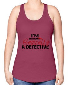 im basically a detective 636# - true crime -Racerback Tank