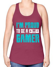 im proud to be a gamer 121# - video games -Racerback Tank