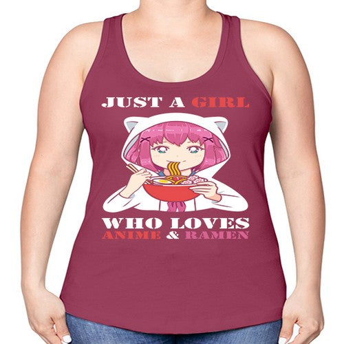 just a girl who loves anime and ramen258# - anime -Racerback Tank