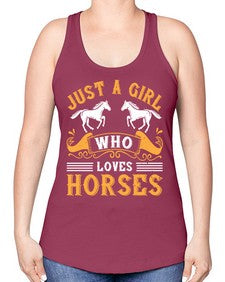 just a girl who loves horses Style 31# - horse -Racerback Tank