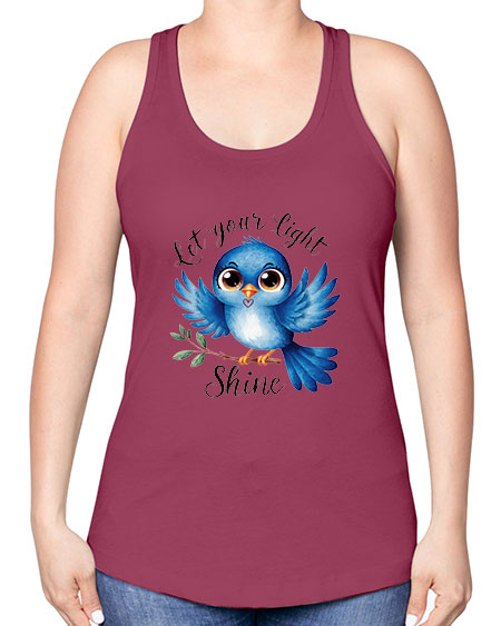 let your light shine 61# - birds -Racerback Tank