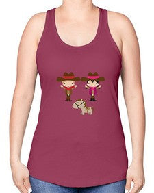 little cowboys 736# - western -Racerback Tank